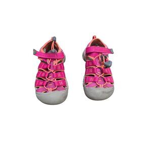 KEEN Pink & Orange Newport H2 Kids Hiking Sandals Size 13 Adjustable Straps